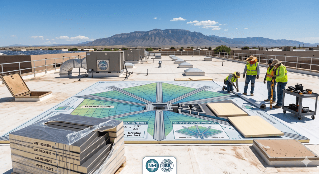 How Tapered ISO Insulation Fixes NM Commercial Flat Roof Ponding